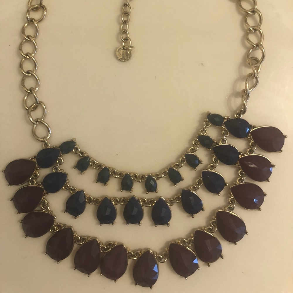Talbots purple bib necklace